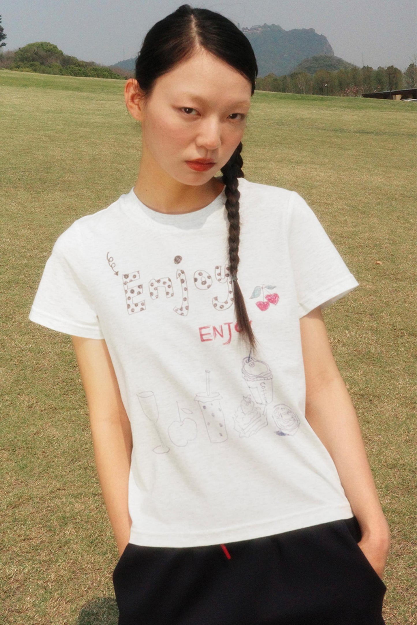 Light Gray Polka Dot Tee