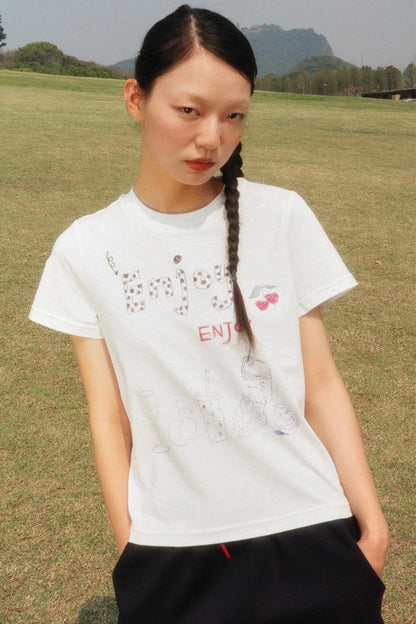 Light Gray Polka Dot Tee