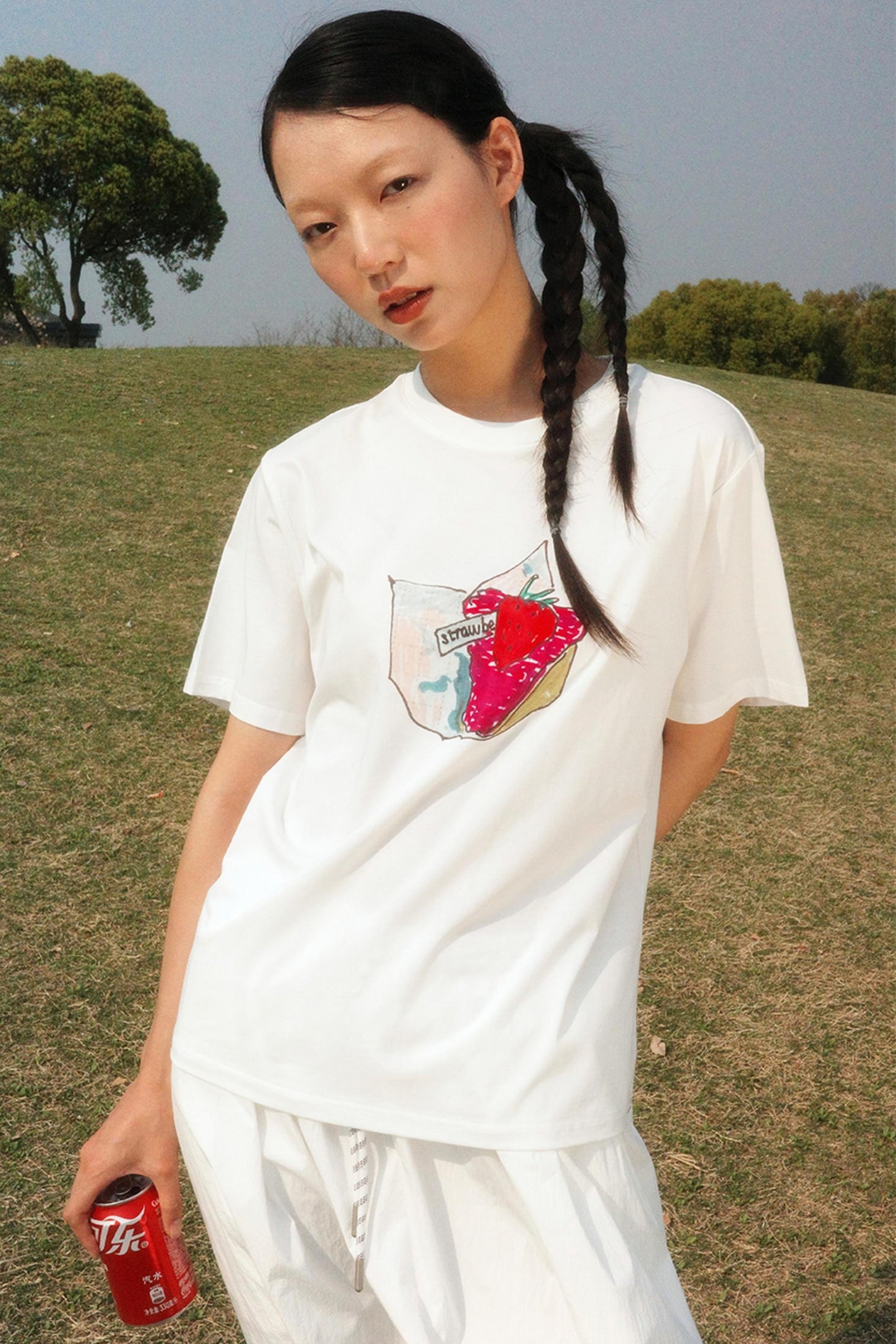 Hand-Painted Strawberry Tee