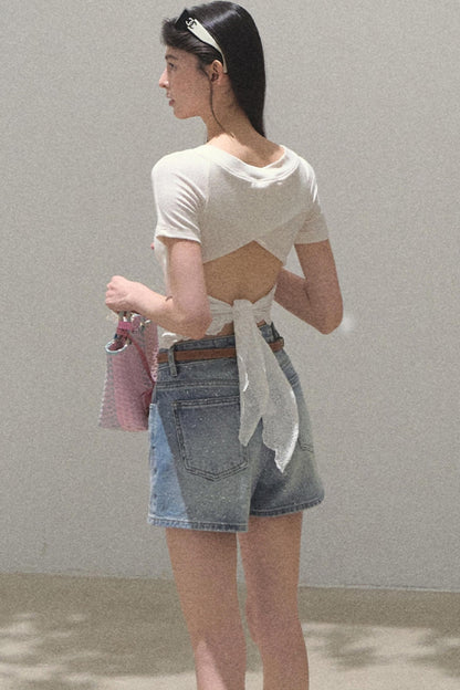 Vintage Skinny Denim Shorts