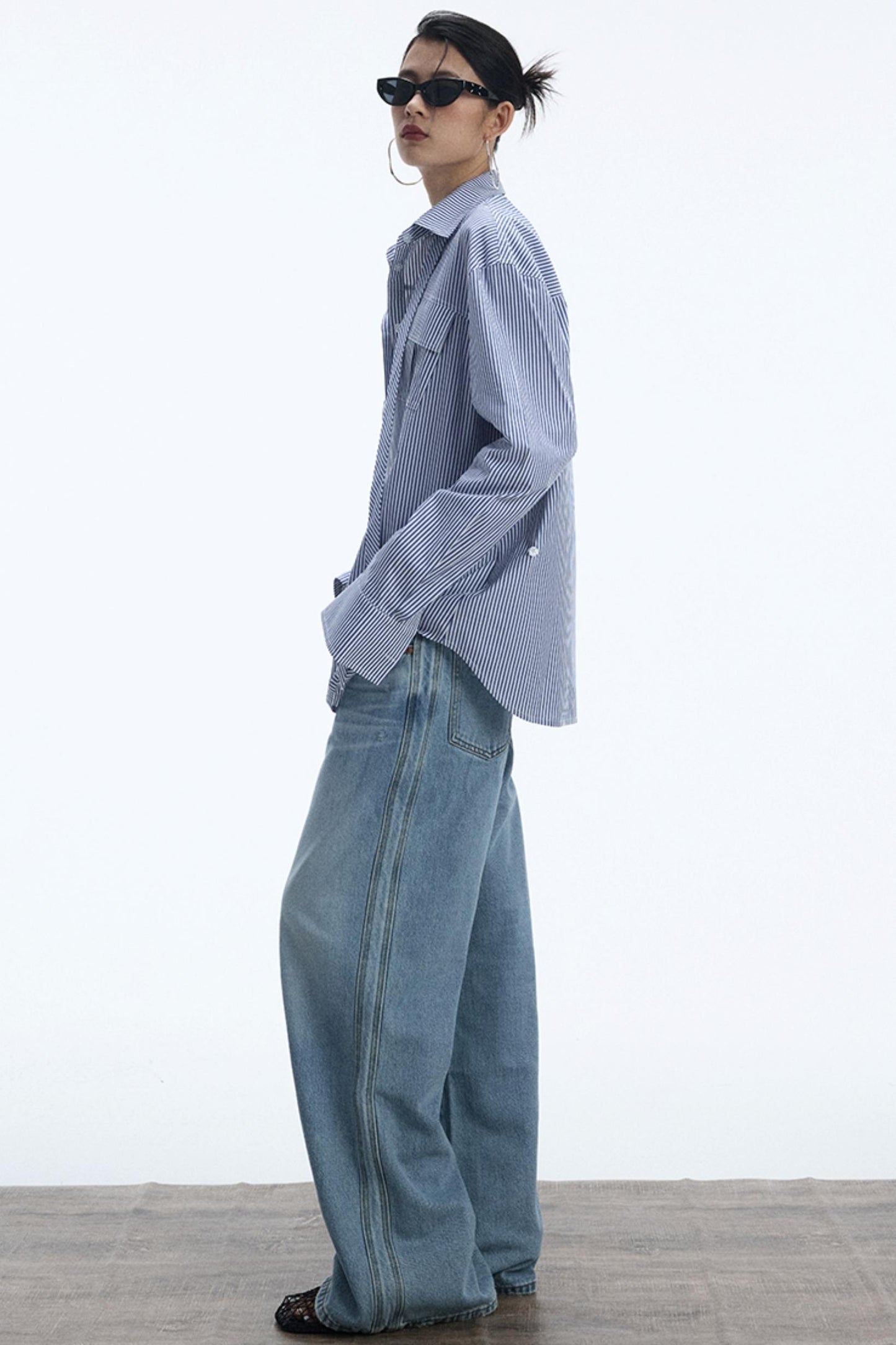 Blue And White Stripe Shirt