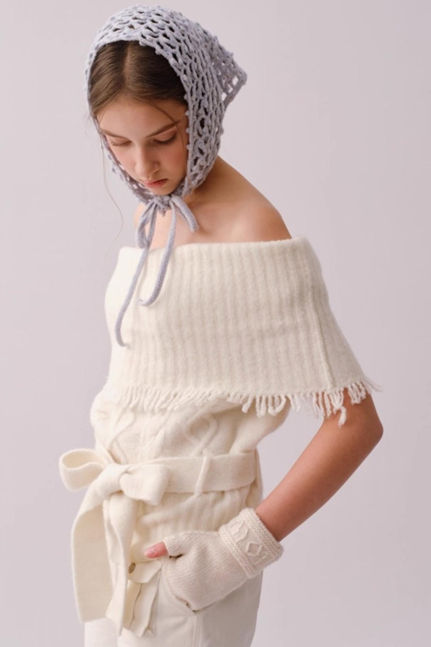 Hand-Crocheted Wool Blend Scarf