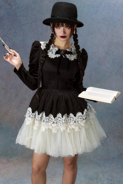Lace Made Halloween Long Sleeve Dress