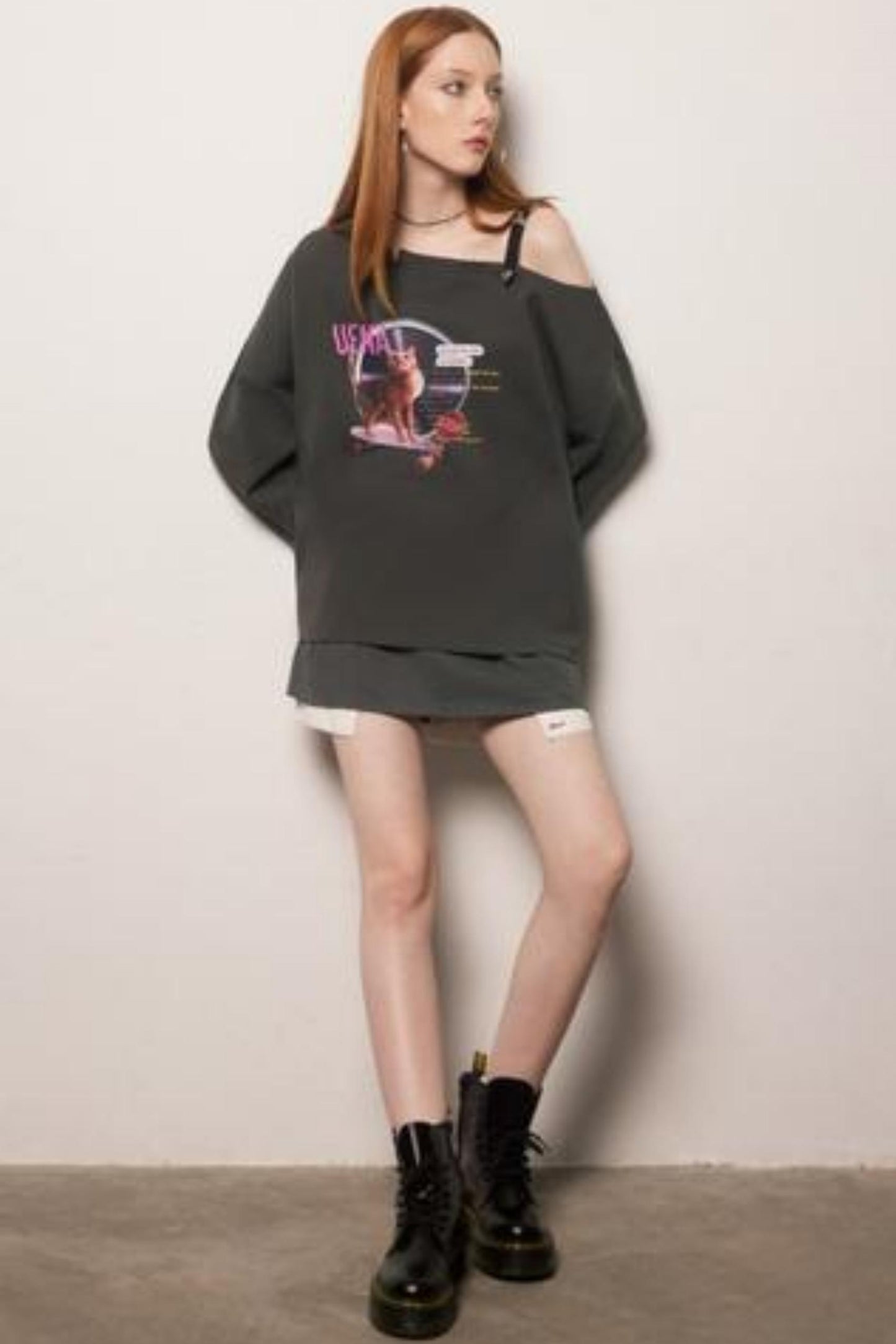 Retro Gray College Skirt