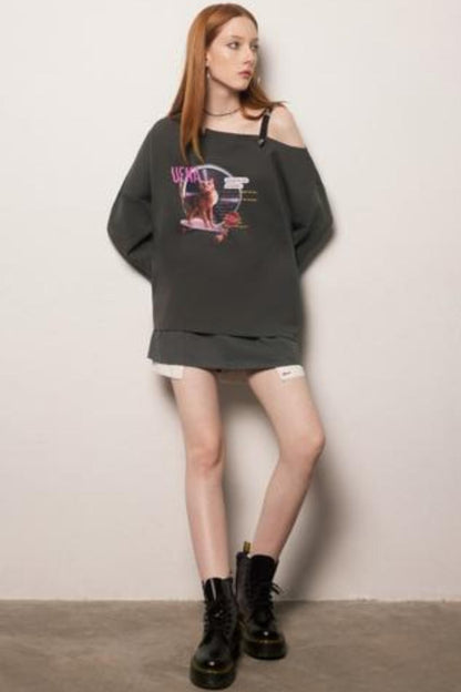 Retro Gray College Skirt