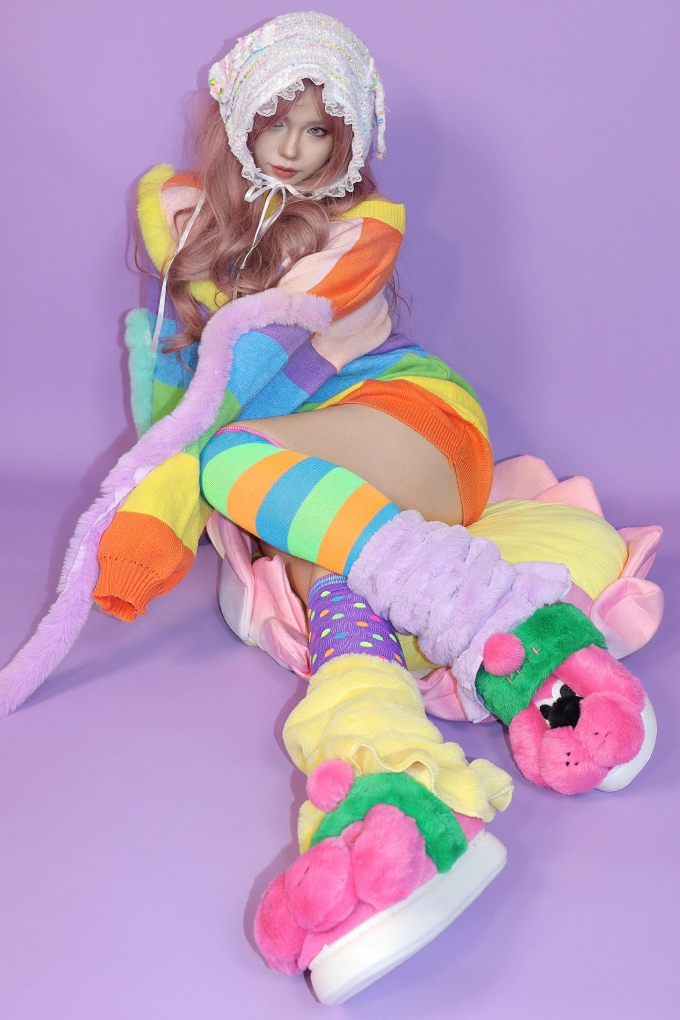 Rainbow Striped Knitted Jumper