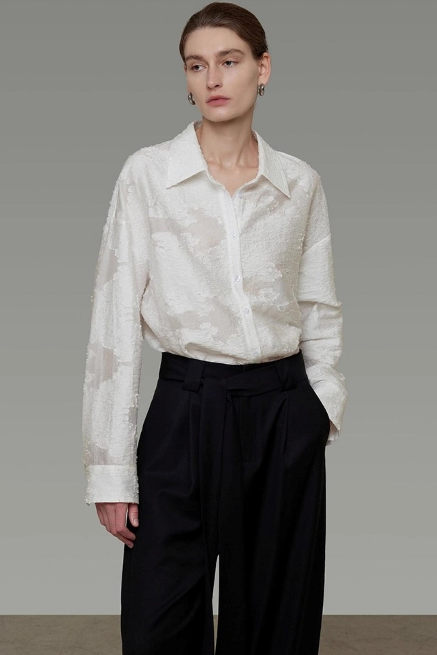 Autumn Jacquard Drape Top