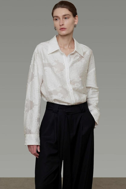 Autumn Jacquard Drape Top