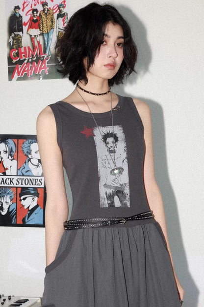 Kleid mit Charakterdruck und Patchwork