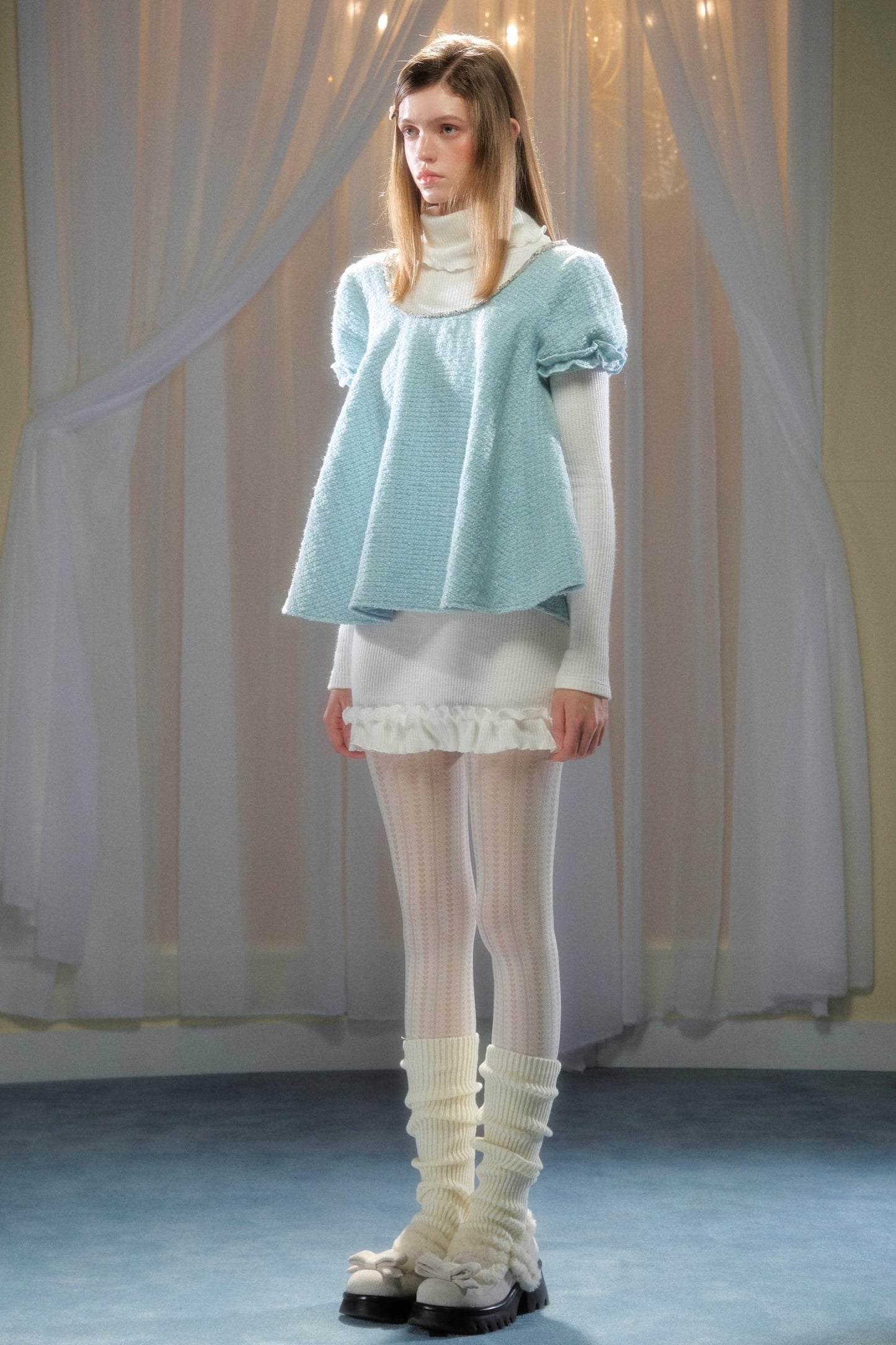 Tweed Bow-Detail Two-Piece Set