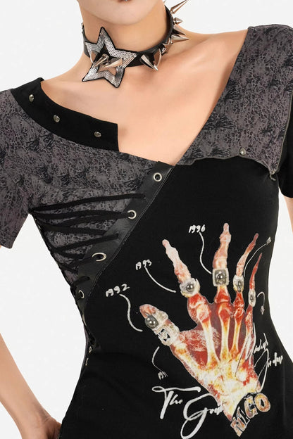 Gothic Lace-Up Rock Top