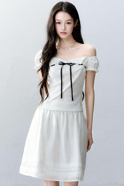 Vintage Asymmetrical Square Neck Top Set-Up