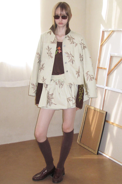 Thorns Embroidered Denim Jacket Set-Up