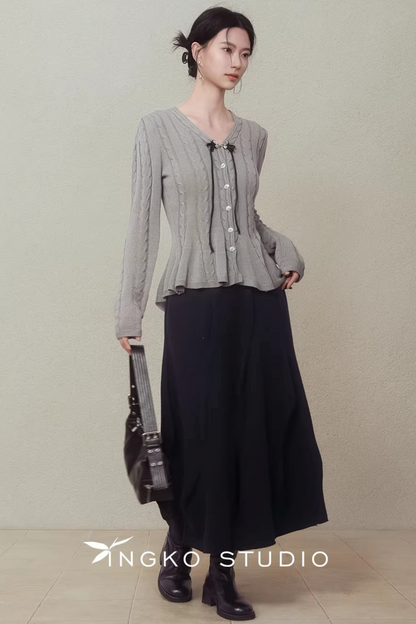 Ingko Cloud Gray Knit Cardigan