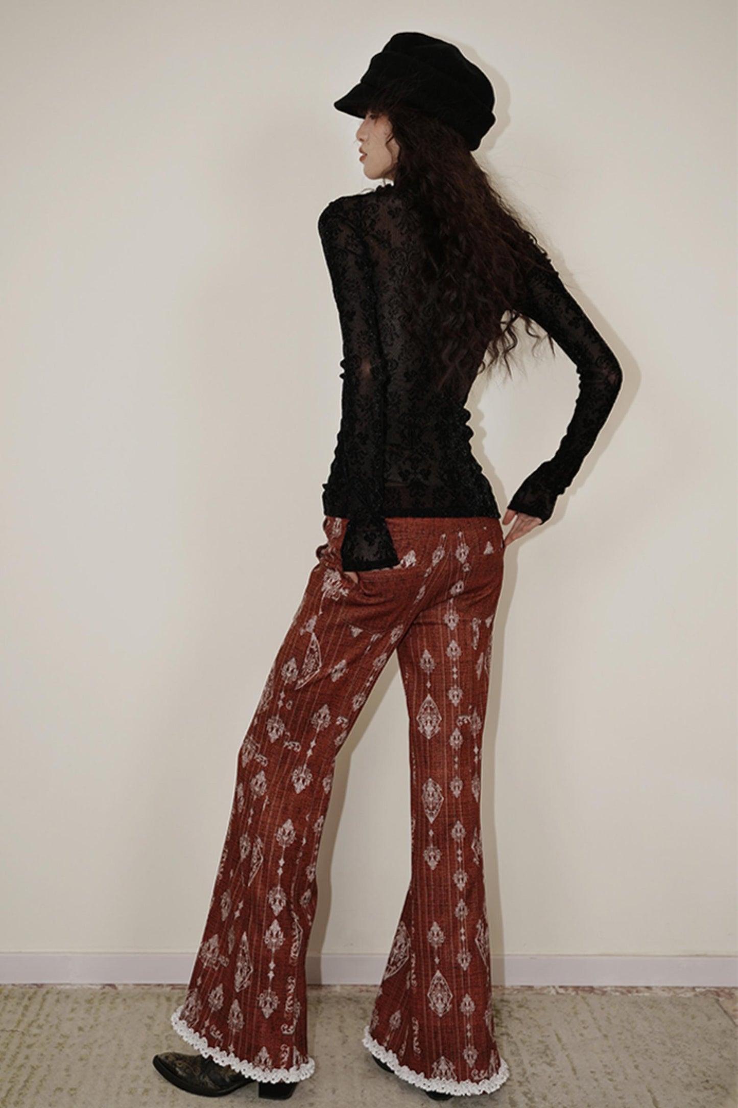 Western Lace Flare Pants