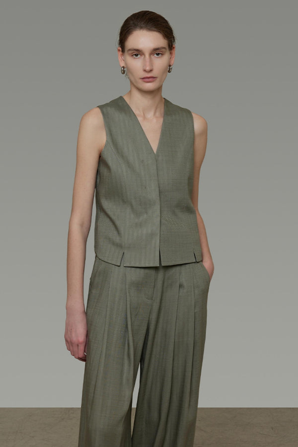 Autumn Draped Loose Vest Skirt Set-Up