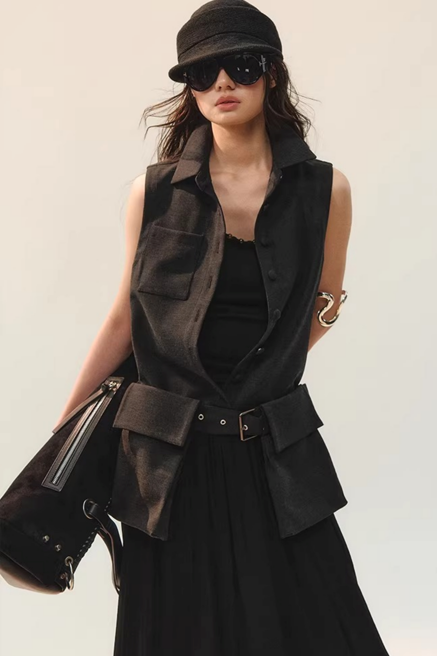 Ink Tone Belted Dress