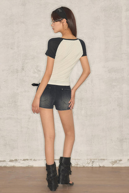 Retro Spice Denim Shorts