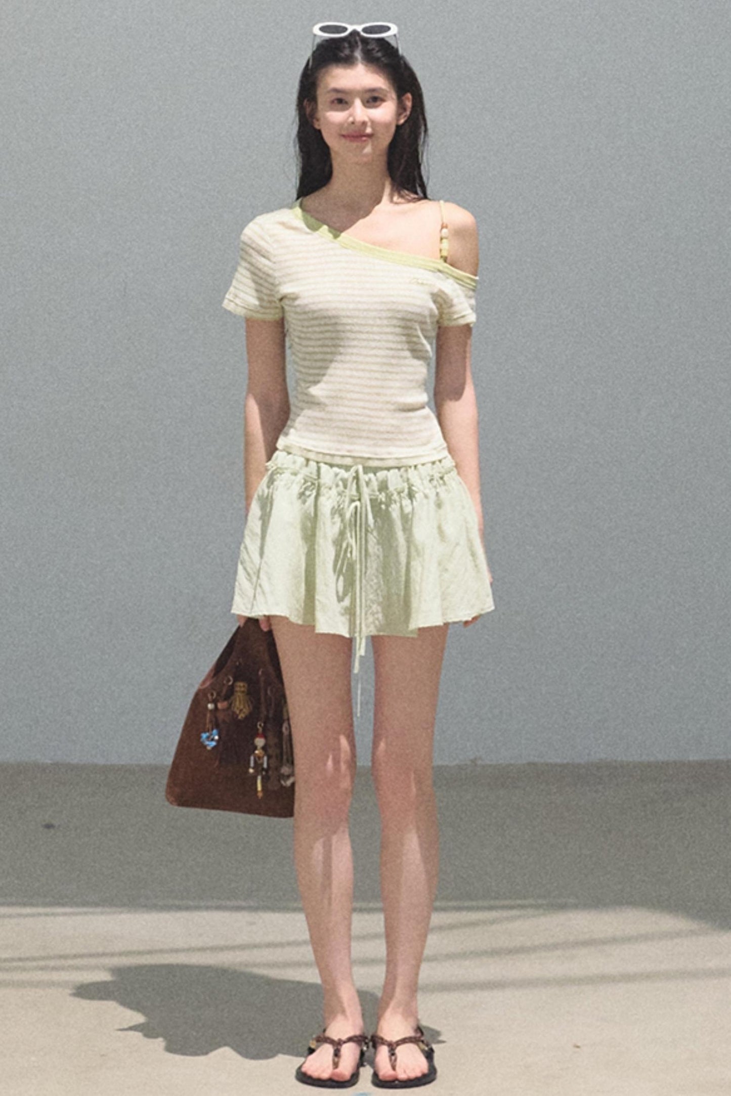 Embroidered Slim Fit Off-the-Shoulder Top