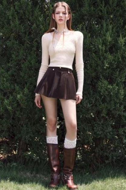 Flower V-Neck Knit Sweater