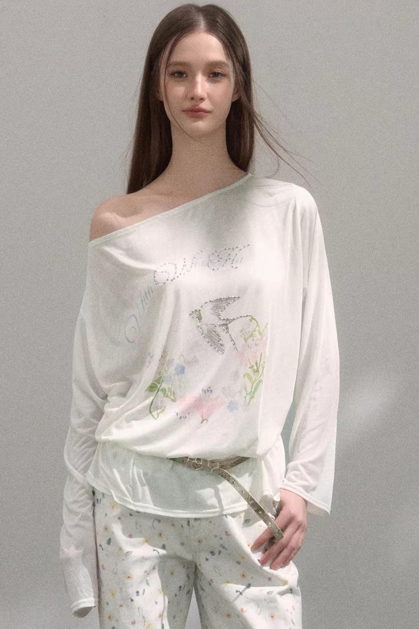 Off-Shoulder Printed Top