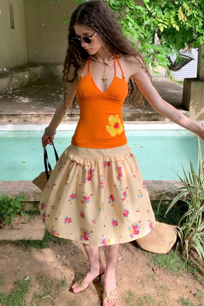 Sweet Floral Slim Camisole