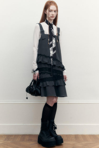 Black White Silk Tie