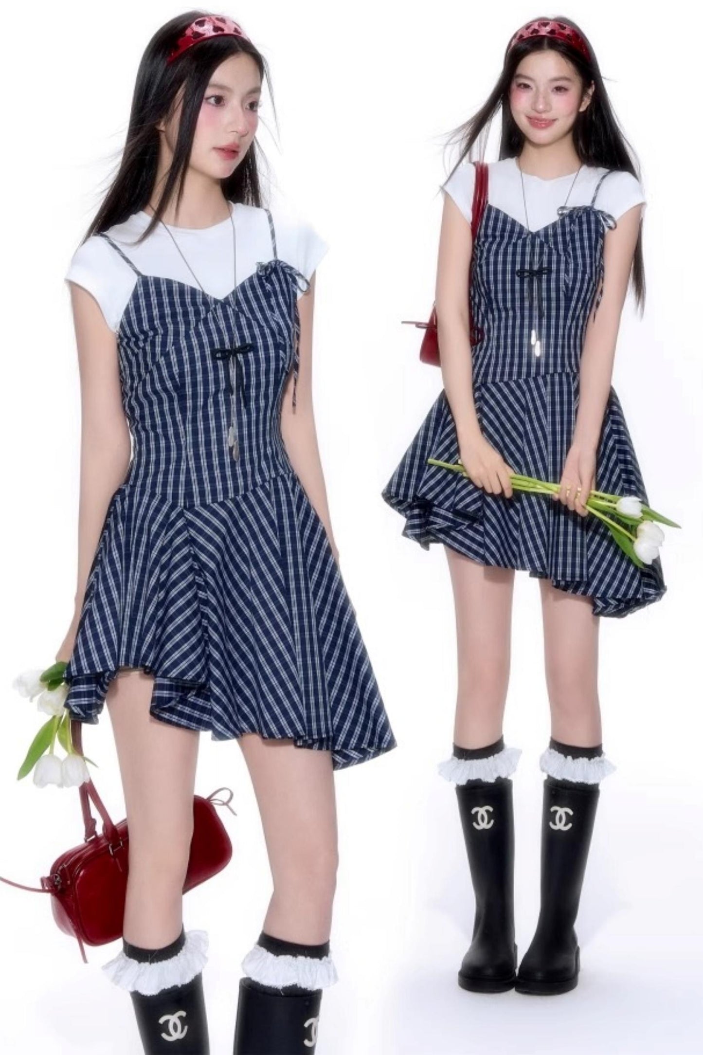 Sweet Plaid Halter Dress