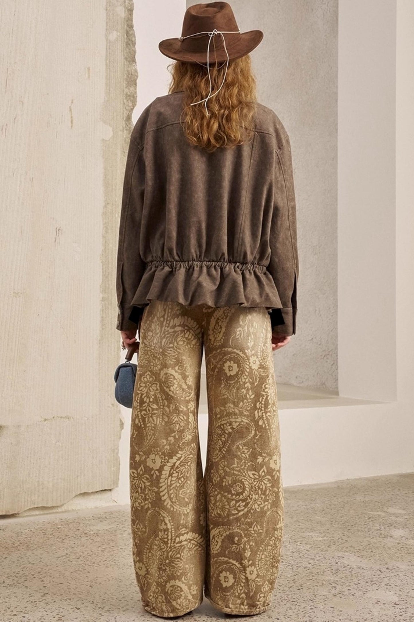 Drawstring Pleats Waist Jacket