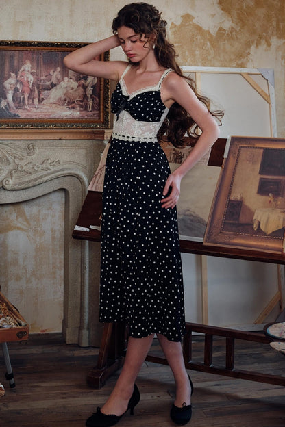 Parisian Polka Dot Halter Dress