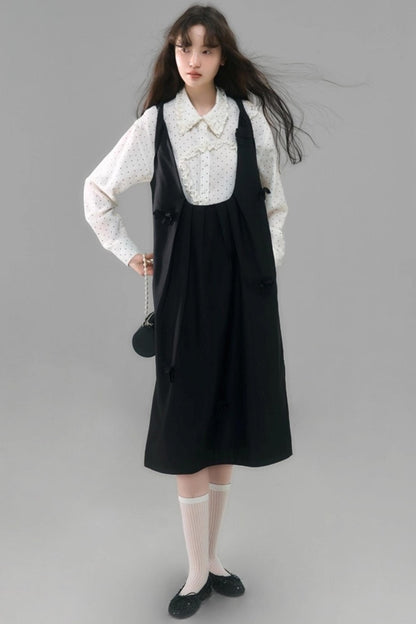 Flower Twisted Strap Suspender Dress