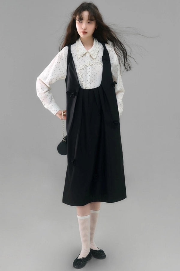 Flower Twisted Strap Suspender Dress