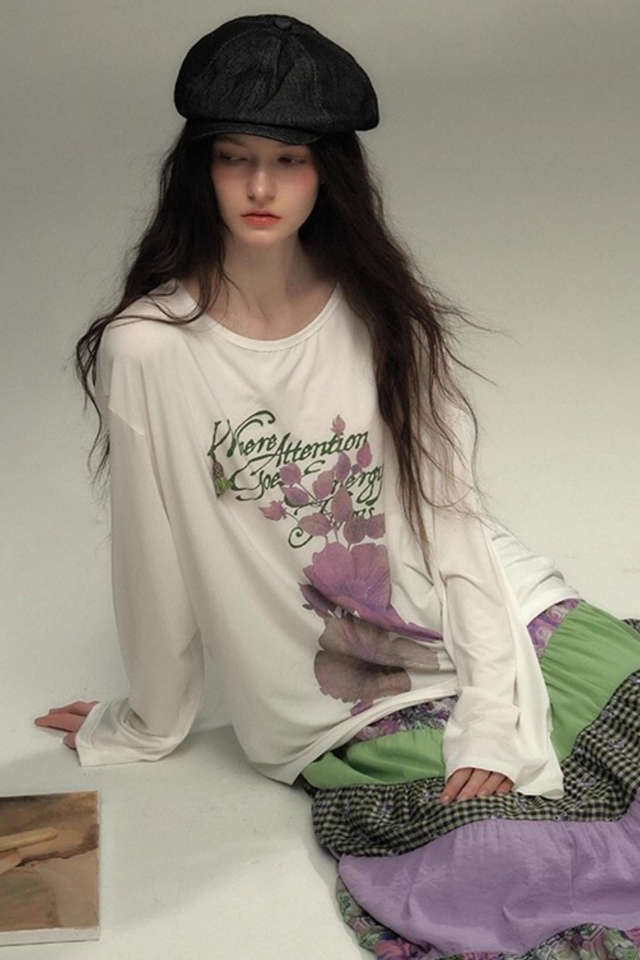 Tree of Life Tencel Slub Cotton Long Sleeve T-shirt