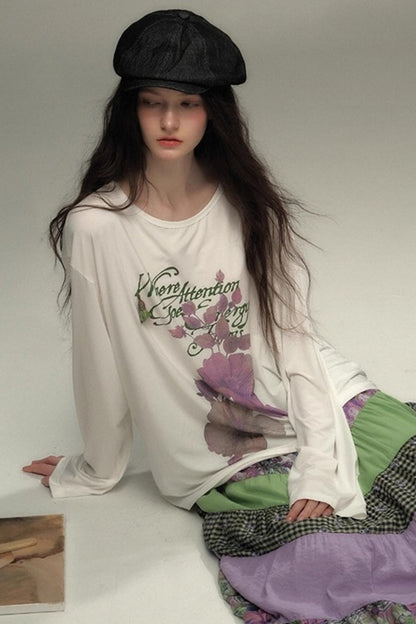 Tree of Life Tencel Slub Cotton Long Sleeve T-shirt