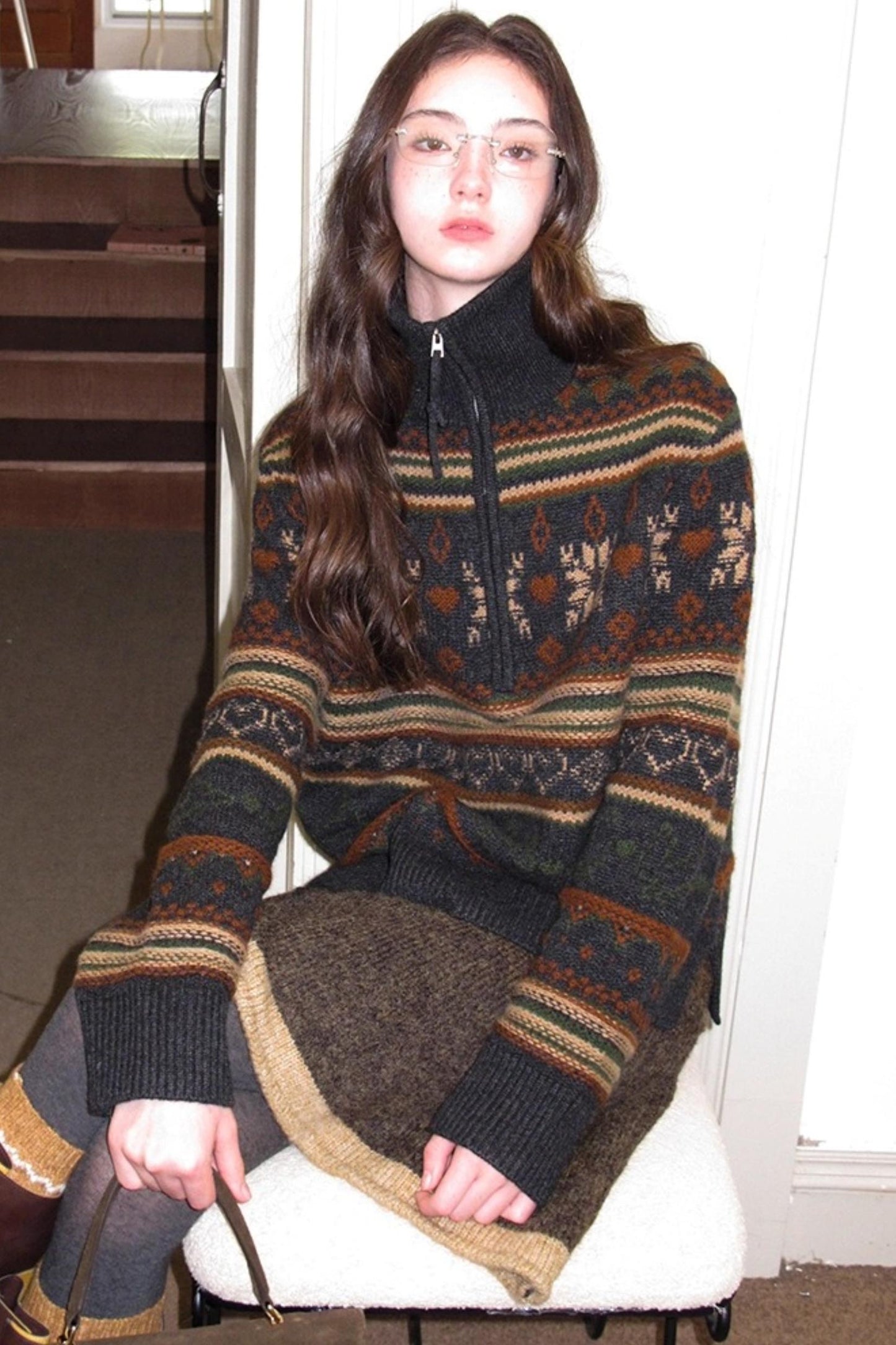 Vintage Wool Fair Isle Sweater Set-Up