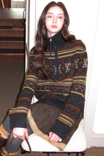 Vintage Wool Fair Isle Sweater Set-Up