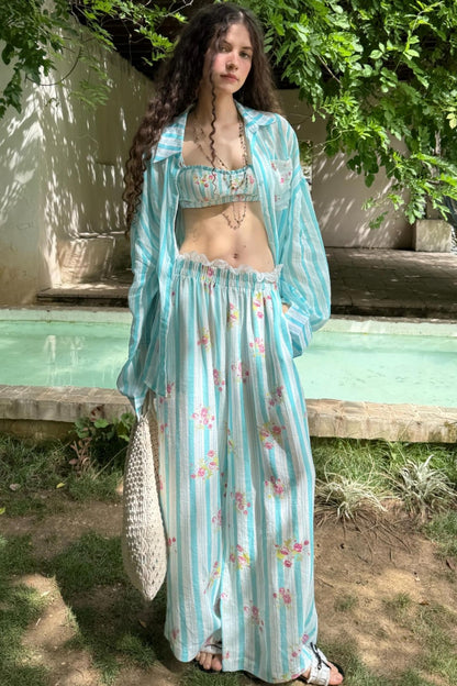 Sweet Blue Floral Plunge Sling Set-Up