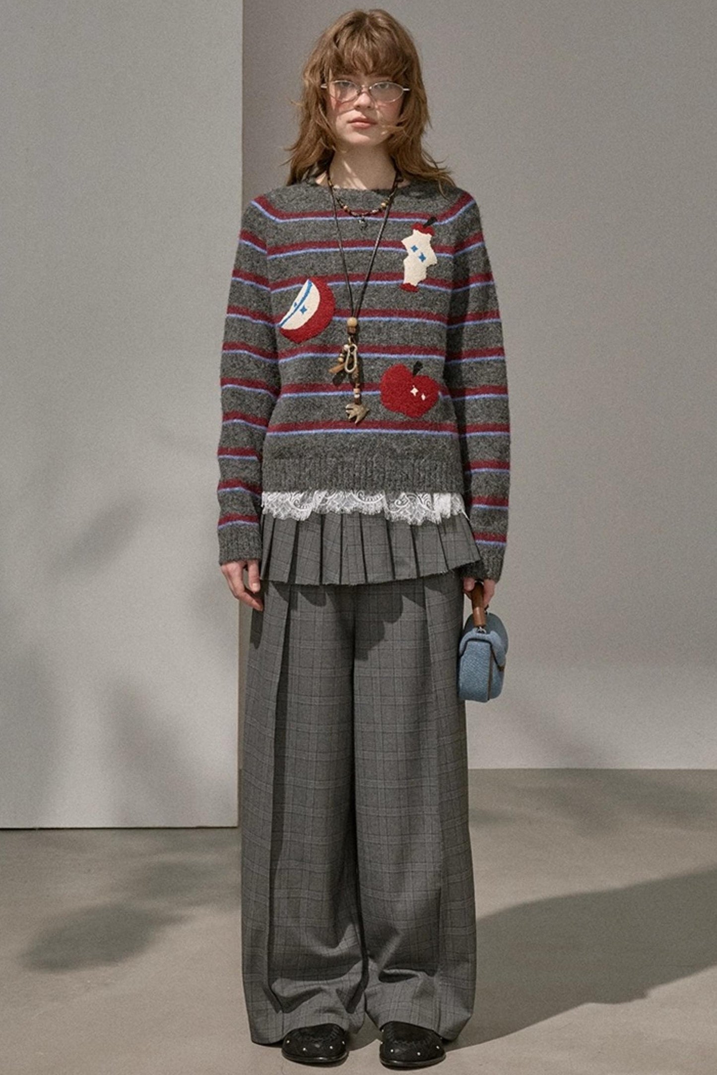 Apple Striped Crew Neck Sweater