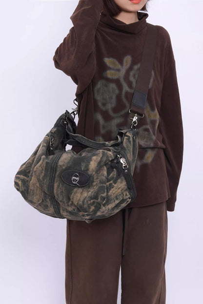 Vintage Denim Patchwork Bag