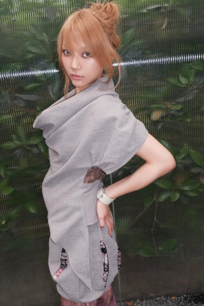 Asymmetrical Layered Collar Vest