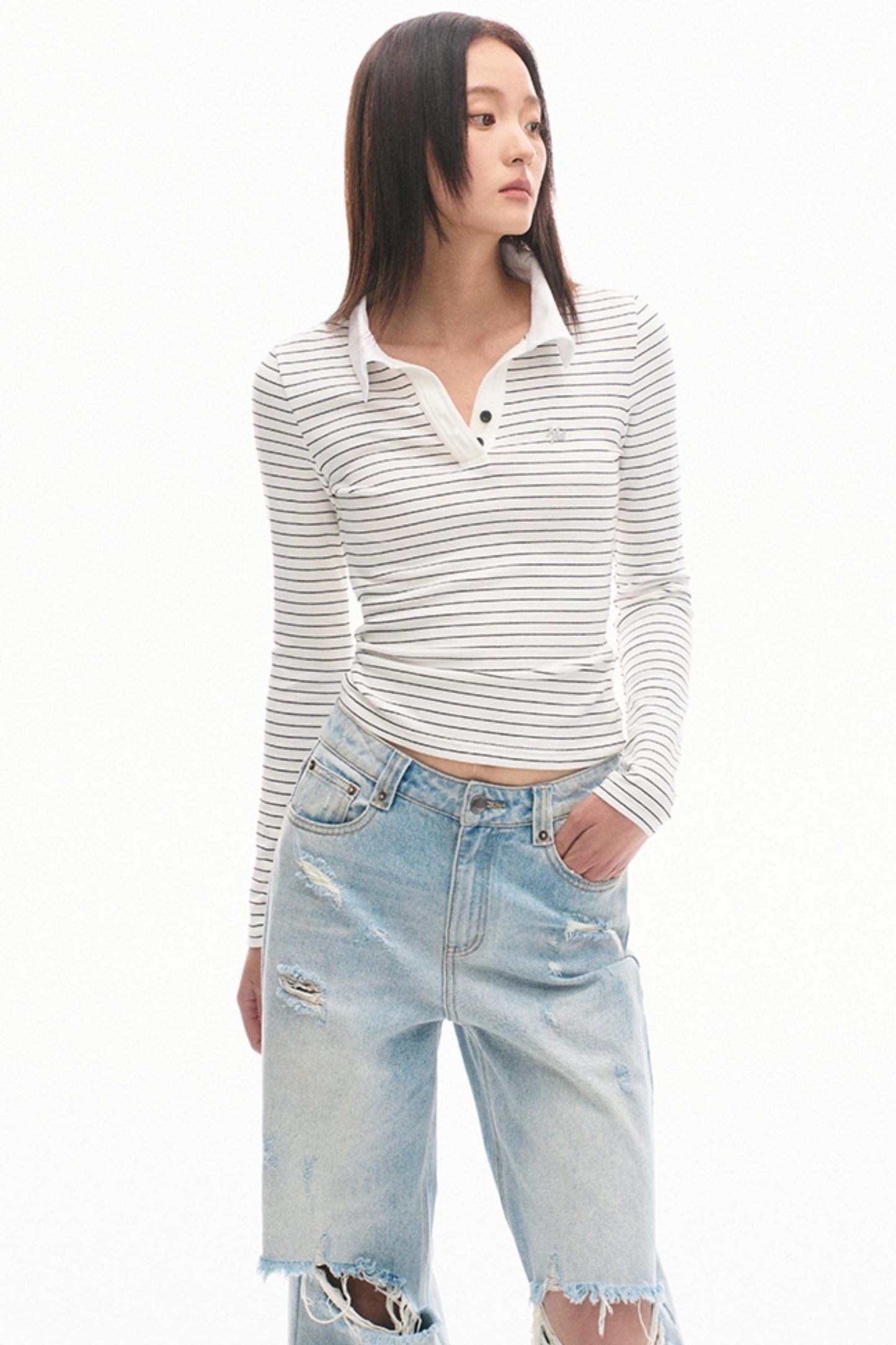 Classic Stripe Polo Top