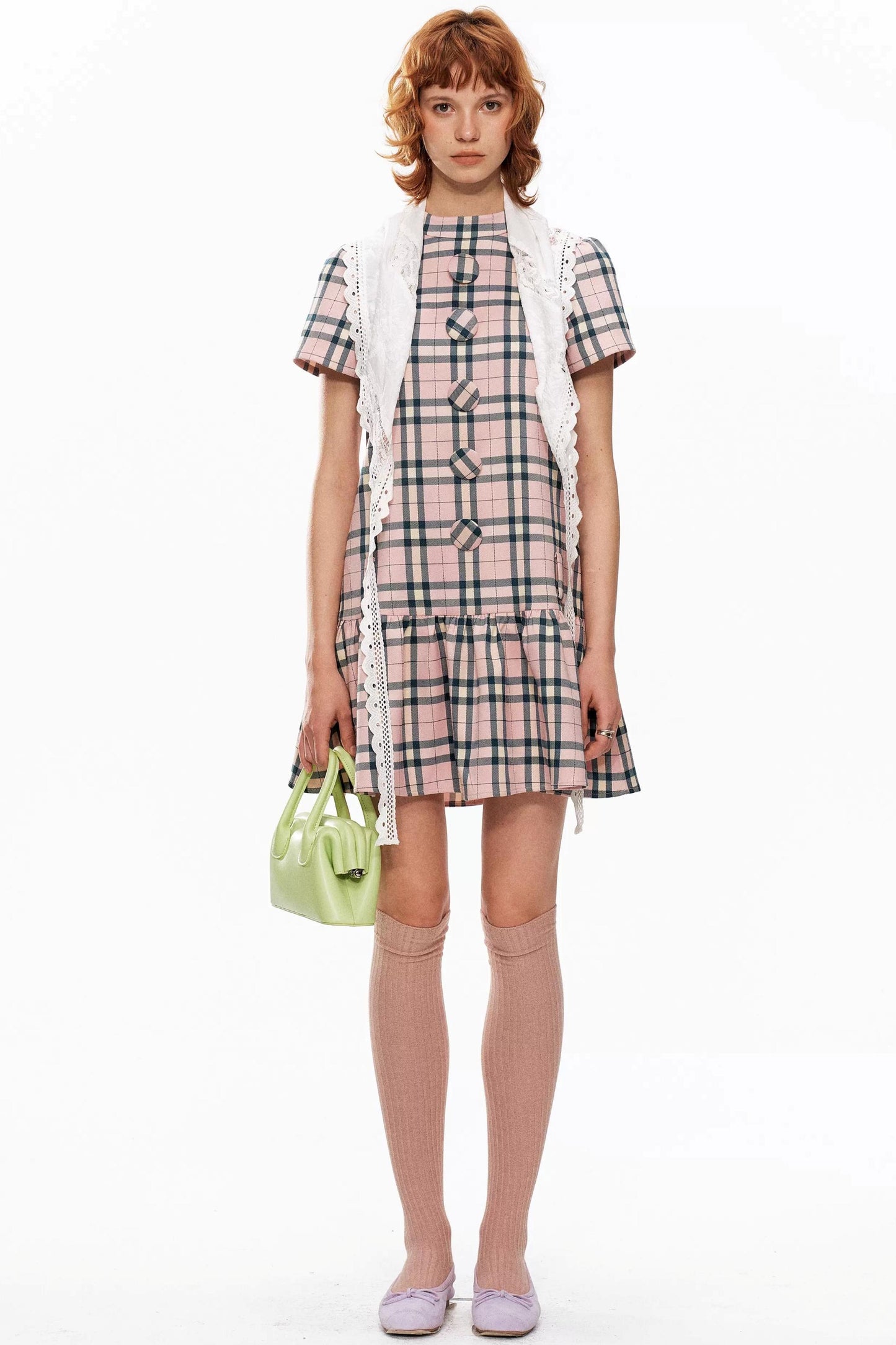 Pink Plaid A-Line Dress