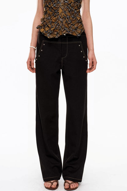 Black Studded Punk Pants