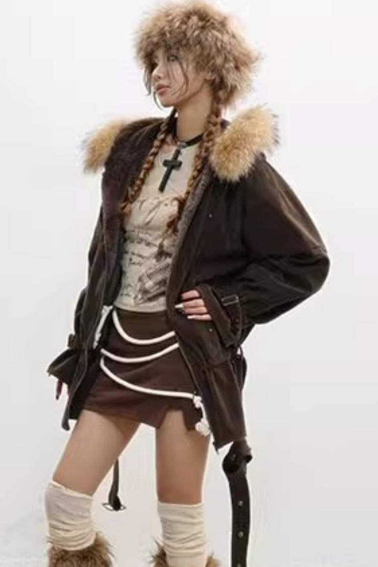 Off-the-Shoulder Patchwork Print Knitted Base Shirt