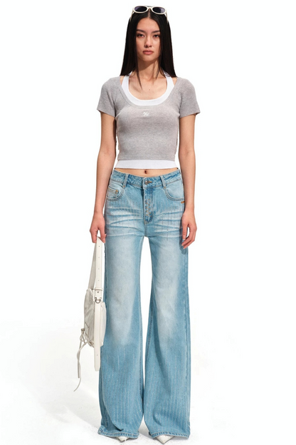 Shiny Vintage Denim Pants