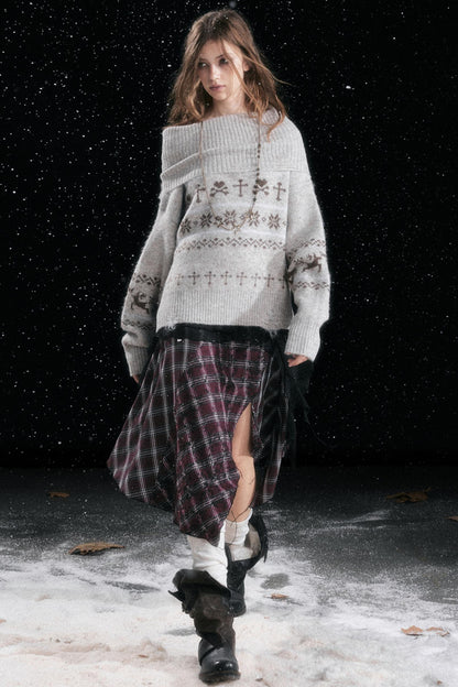 Fair Isle Vintage Sweater Top