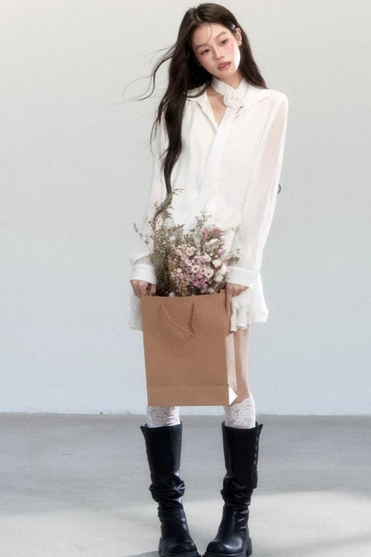 Cherry Blossom Waist Ruffle Dress