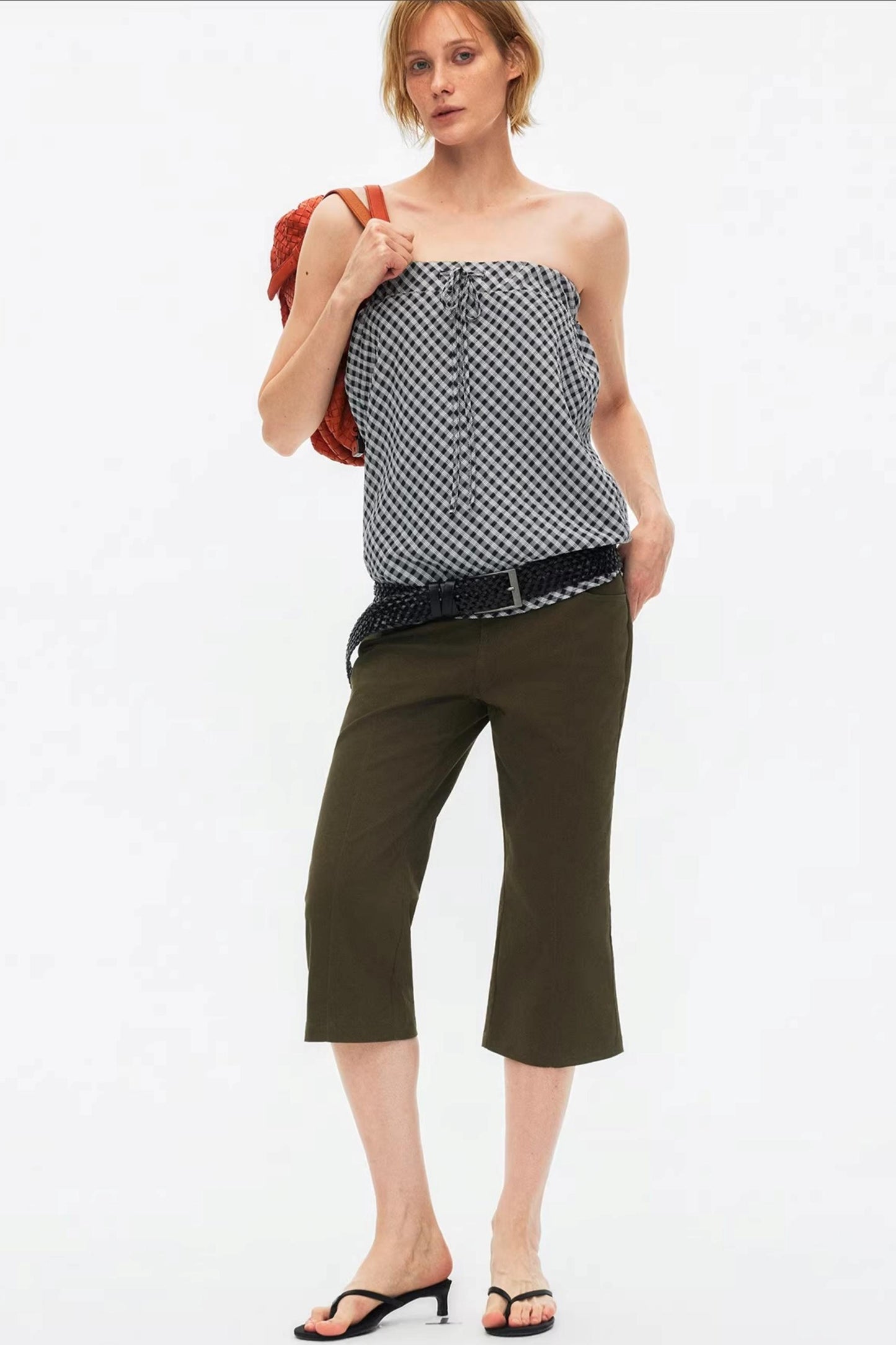 Vintage Exposed Seam Flared Capris