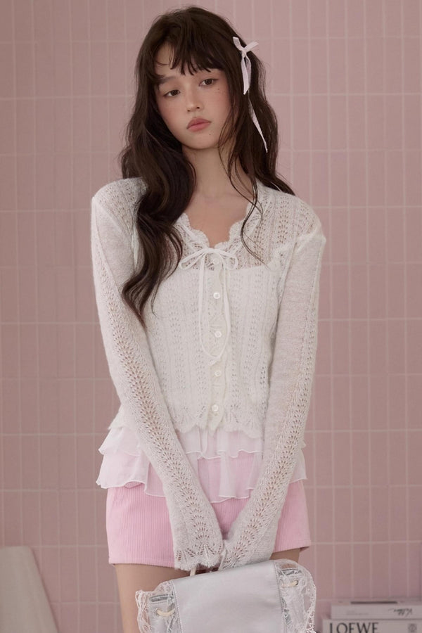 Sweet Lace Knitted Sweater