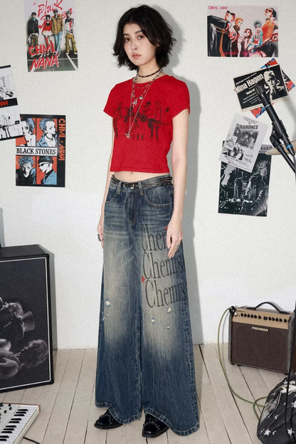 High-Waisted Flared Jeans